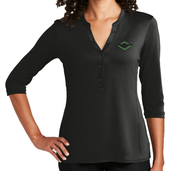 Lapham-Hickey Steel - Ladies UV Choice Pique Henley Thumbnail